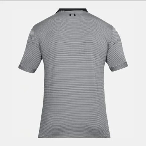 Under Armour Men's Size 2XL Polo Golf Shirt Gray White Stripe UPF 30 NWT - Picture 4 of 7
